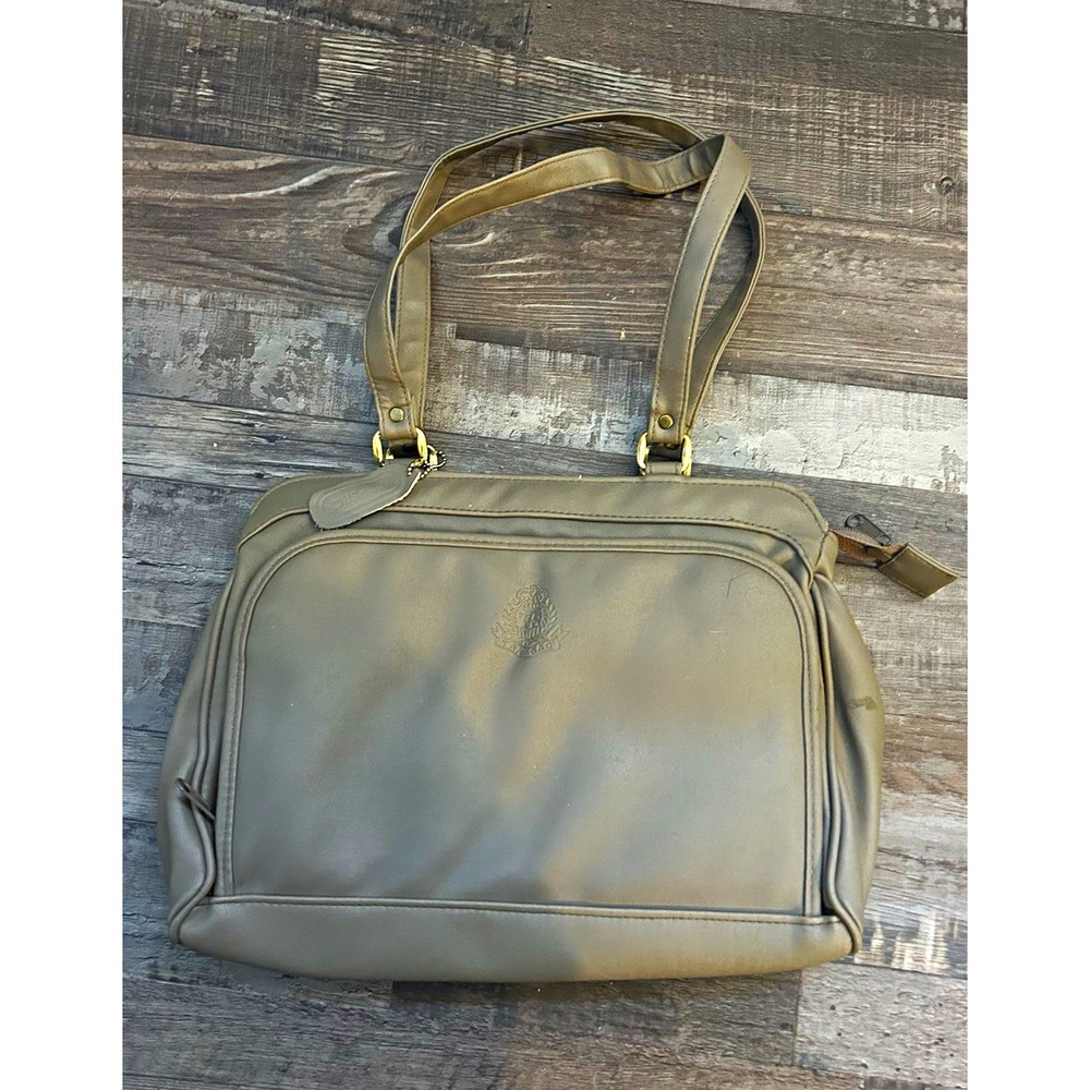 Samsonite Vintage 1970s Tan-Sac Beige Vinyl Lightweight Travel Bag